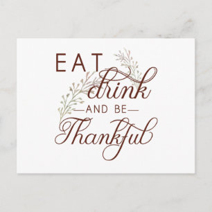 eat drink and be thankful postcard