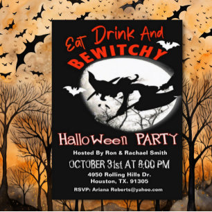 Eat Drink And Bewitchy Halloween Party Invitation