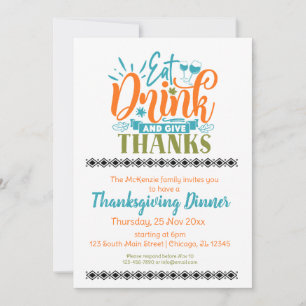 Eat drink and give thanks invitation