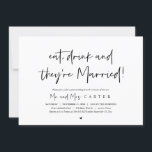Eat, drink and recover, post wedding brunch invitation<br><div class="desc">Modern Black Script themed,  post wedding brunch invitation card (Eat,  drink and they are married). It is perfect for your post wedding brunch celebration. Add your details in matching font / lettering.</div>