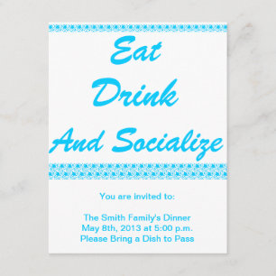 Eat, Drink and Socialise Invitation