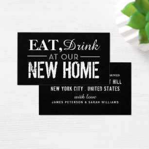 Eat Drink At Our New Home, Change of Address Card
