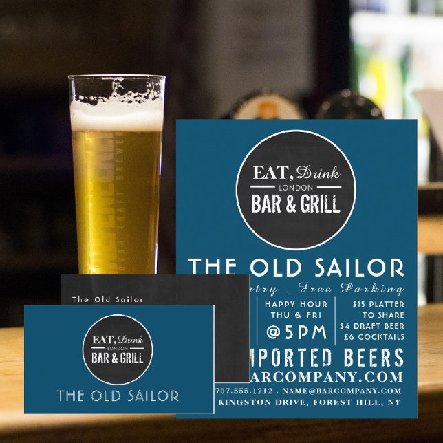 Eat, Drink Bar & Grill Logo, Pub/Brewery Flyer (Creator Uploaded)