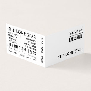 Eat, Drink Bar & Grill, Pub/Brewery, Detailed Business Card