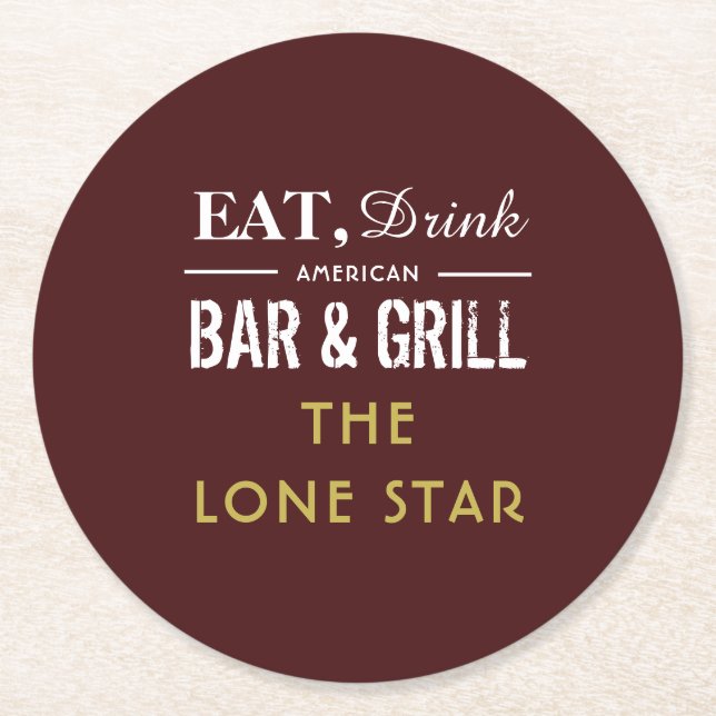 Eat, Drink Bar & Grill, Pub/Brewery Round Paper Coaster (Front)