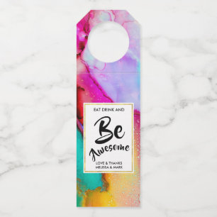Eat Drink & Be Awesome Wedding Thanks Bottle Tag