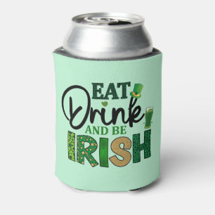 Eat Drink & Be Irish Design, Custom Golf Beer Can Cooler