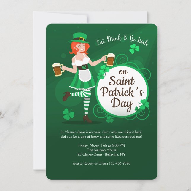 Eat, Drink & Be Irish Invitation (Front)