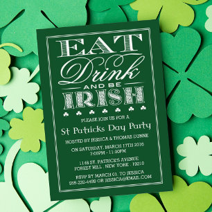 Eat, Drink & Be Irish St. Patrick's Day Invitation