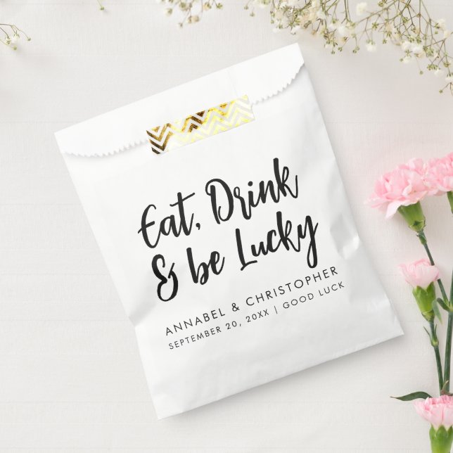 eat drink be lucky casino chips Lottery Ticket Favour Bags (Sealed)