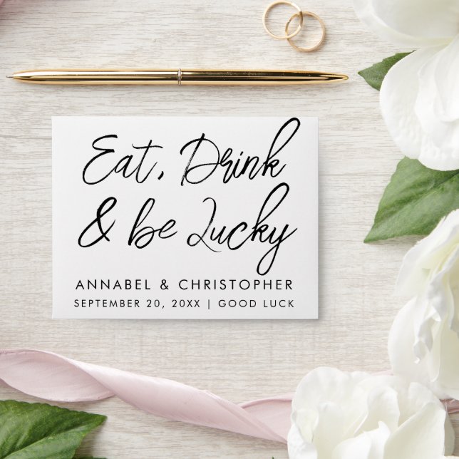 eat drink & be lucky Lottery Ticket Wedding favour Envelope (Wedding)