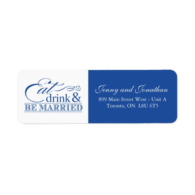Eat Drink Be Married Address Labels (Front)