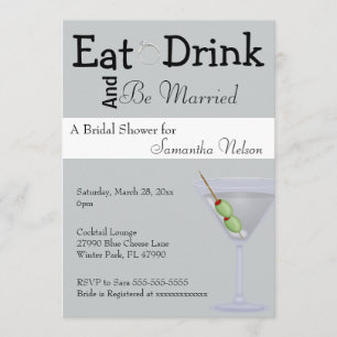 Eat Drink & Be Married Bridal Shower Invitation