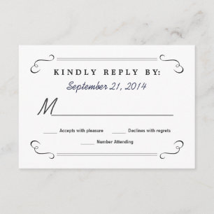 Eat Drink be Married Chalkboard Rounded RSVP Card