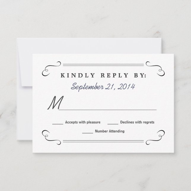 Eat Drink be Married Chalkboard Rounded RSVP Card (Front)