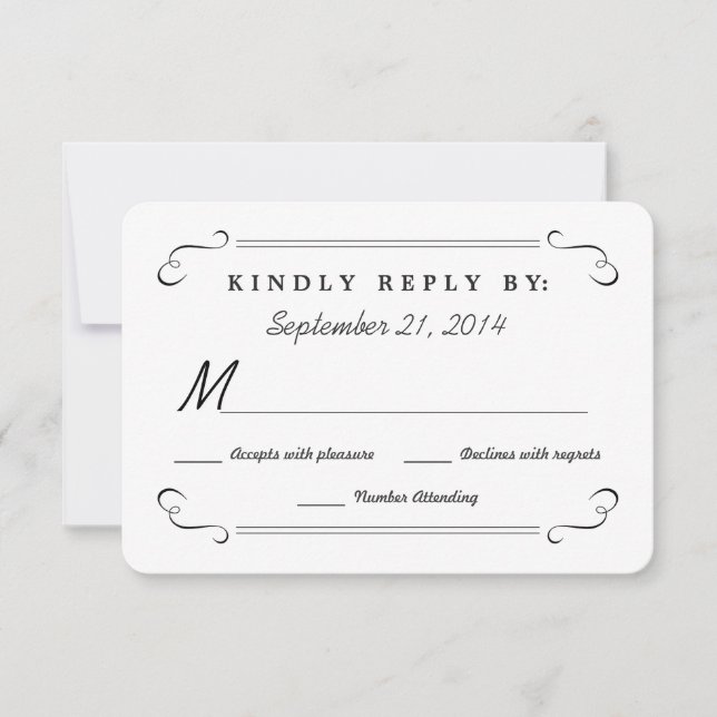 Eat Drink be Married Chalkboard Rounded RSVP Card (Front)