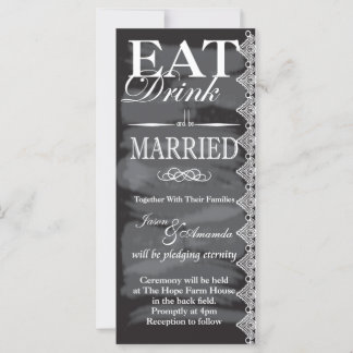 Eat, Drink & Be Married Chalkboard Wedding invites