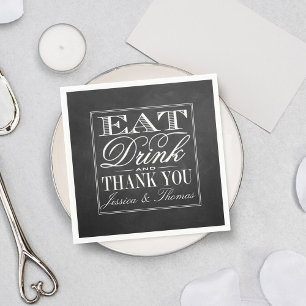 Eat, Drink & Be Married Chalkboard Wedding Napkin