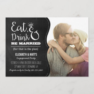 Eat, Drink & Be Married Engagement Party Invite