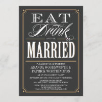 Eat Drink & Be Married Engagement Party Invites