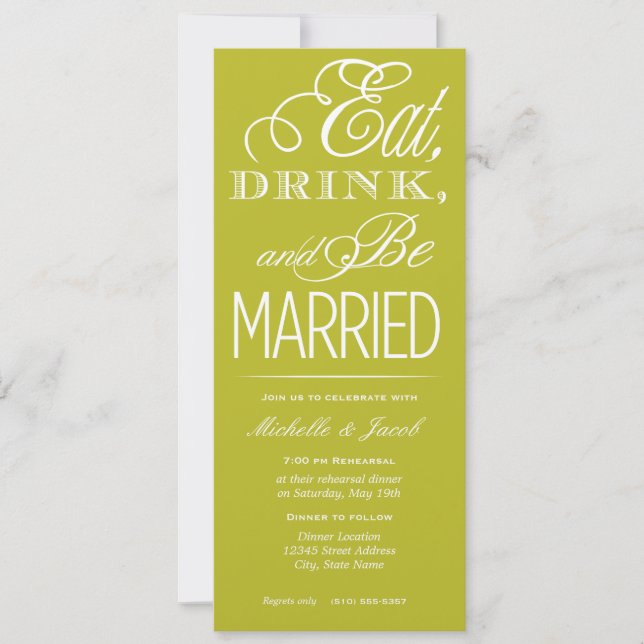 Eat, Drink, Be Married Invitation (Front)