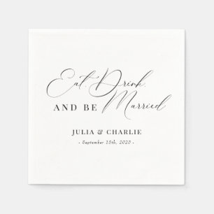Eat, Drink, Be Married Modern Elegant Wedding Napkin