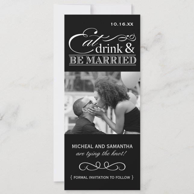 Eat, Drink & be Married - Photo Save the Date (Front)