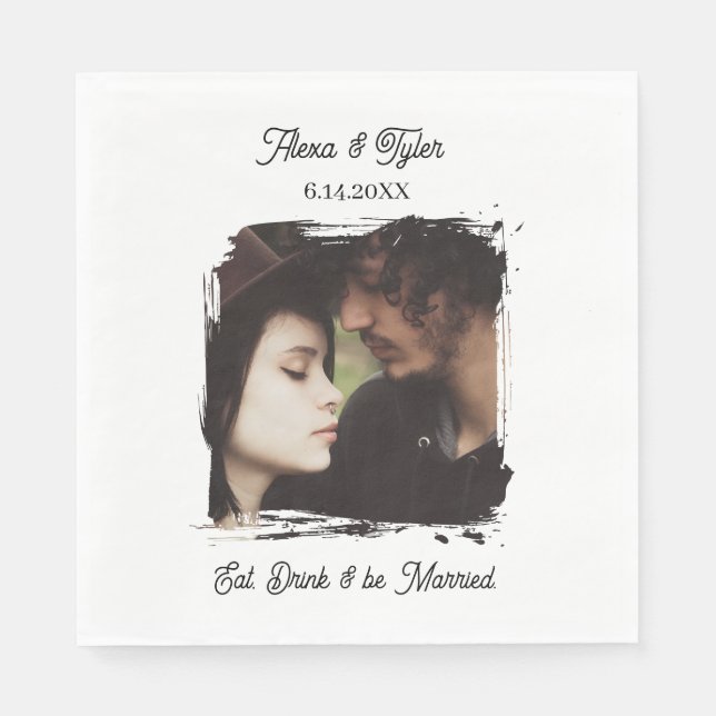 Eat, drink & be married. | Photo Template Wedding Napkin (Front)