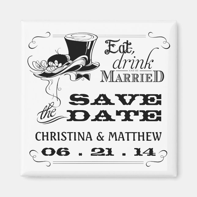 Eat Drink be Married Save the Date Magnet (Front)