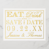 Eat, Drink & Be Married Save The Date Real