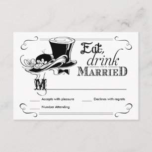 Eat Drink be Married Vintage RSVP Reply Cards