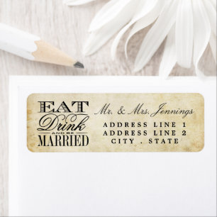 Eat, Drink & Be Married Vintage Wedding Labels