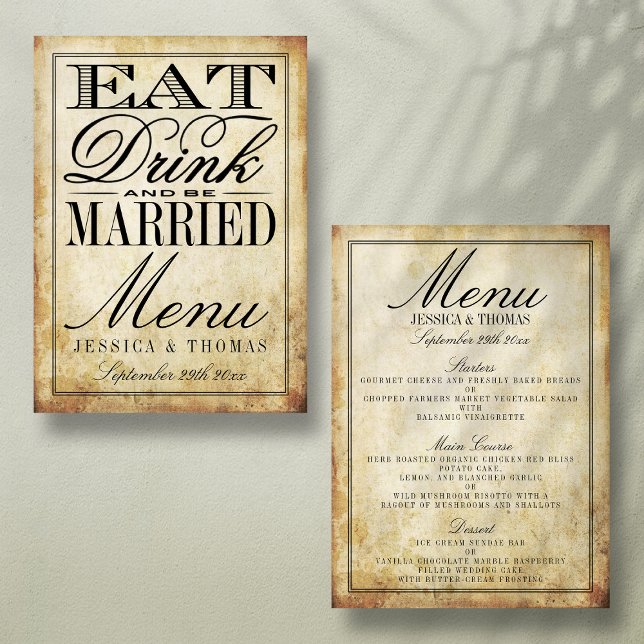 Eat, Drink & Be Married Vintage Wedding Menus (Creator Uploaded)