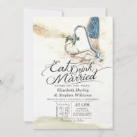 EAT Drink Be Married Wedding Dragonfly Mating Love