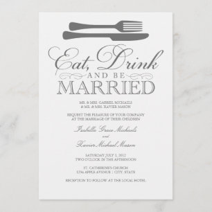 Eat, Drink & Be Married Wedding Invitation