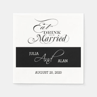 Eat, Drink, Be Married Wedding Paper Napkins