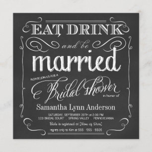 Eat Drink be Married Wedding Shower Invitations