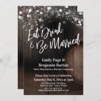 Eat Drink & Be Married Wine Barrel and Lights