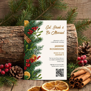 Eat Drink Be Married Winter Spice Botanical Invitation