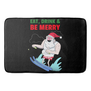 Eat, Drink & Be Merry Christmas Bath Mat