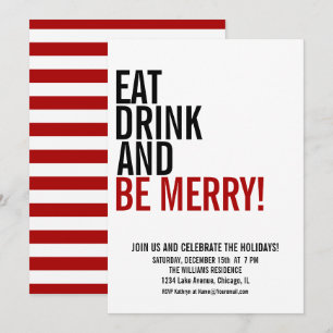 Eat Drink & Be Merry Christmas Holiday Party Card