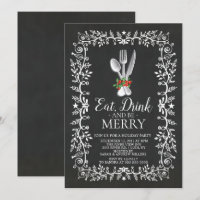 Eat, Drink & Be Merry Christmas Invitation
