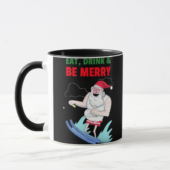 Eat, Drink & Be Merry Christmas Mug (Left)