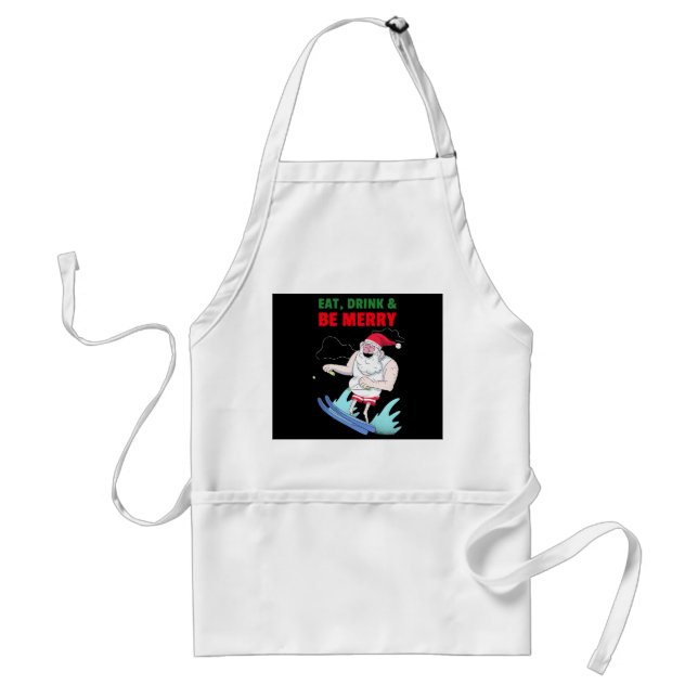 Eat, Drink & Be Merry Christmas Standard Apron (Front)