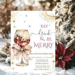 Eat Drink & Be Merry Cocktail Bow Invitation