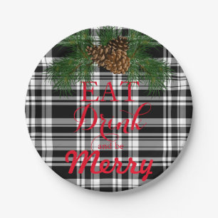 Eat, drink, be merry. Festive Holiday design Paper Plate