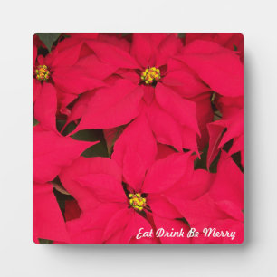 Eat Drink Be Merry Festive Poinsettias Plaque