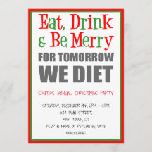 Eat Drink Be Merry Funny Christmas Party