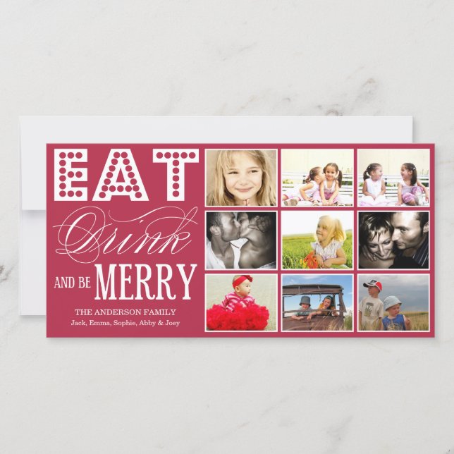 EAT, DRINK & BE MERRY | HOLIDAY COLLAGE CARD (Front)