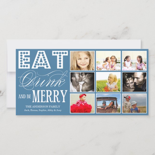 EAT, DRINK & BE MERRY | HOLIDAY COLLAGE CARD (Front)